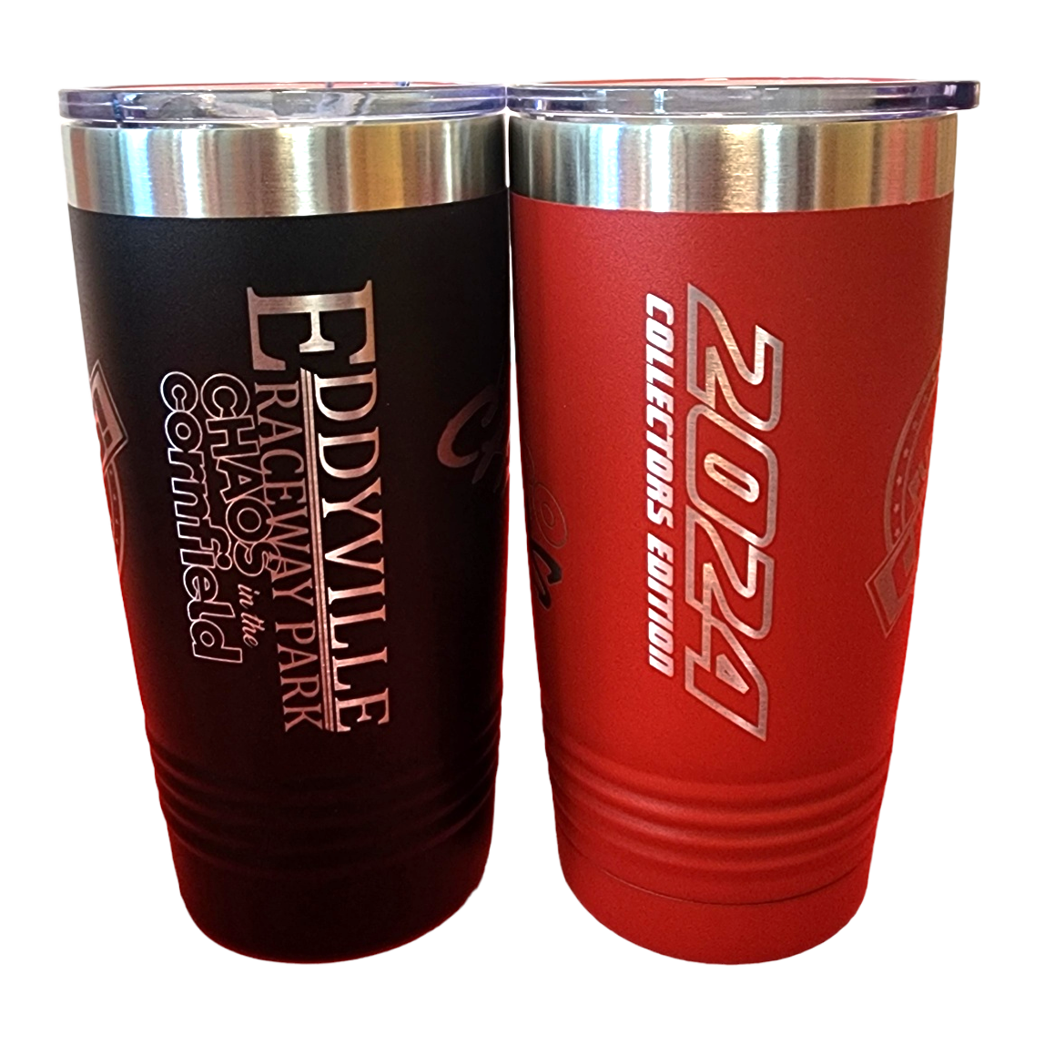 Chaos in the Cornfield at Eddyville Funny Car Chaos Nitro Chaos 2024 Collector Edition Black Stainless Insulated 20 oz Cup