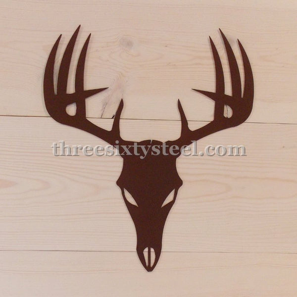 Deer Skull Antlers Steel Art – 360-STEEL