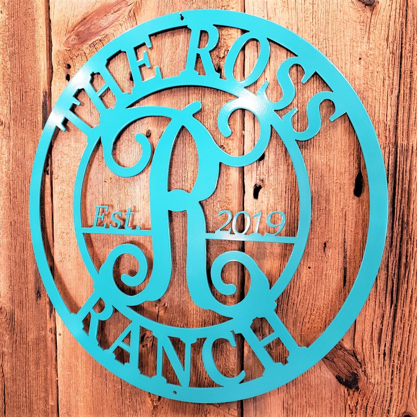 Custom Business Name Monogram Established Date Steel Sign