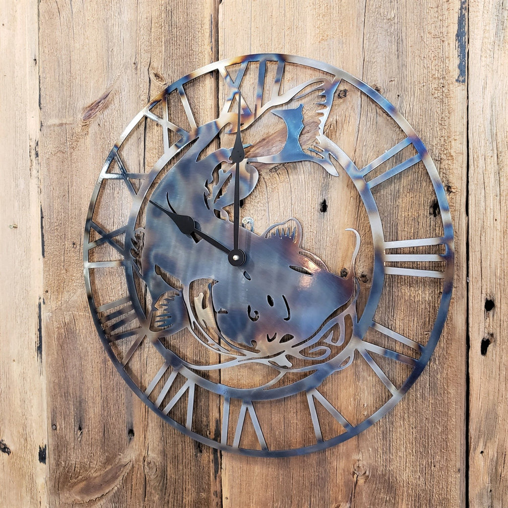 image of Catfish Roman Numeral Custom Clock