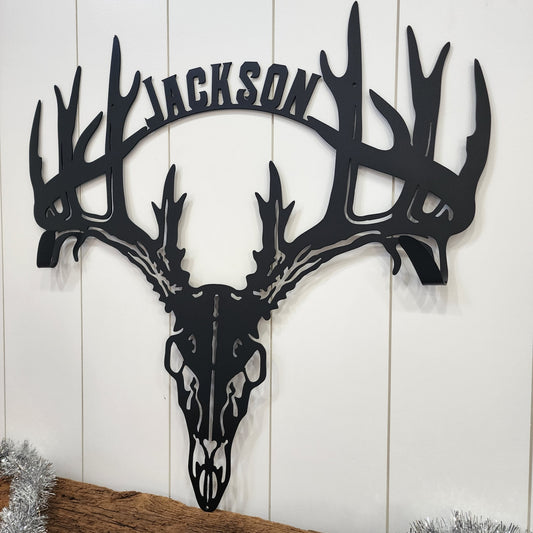 Deer Skull Bow Hanger Racks with Custom Name Option