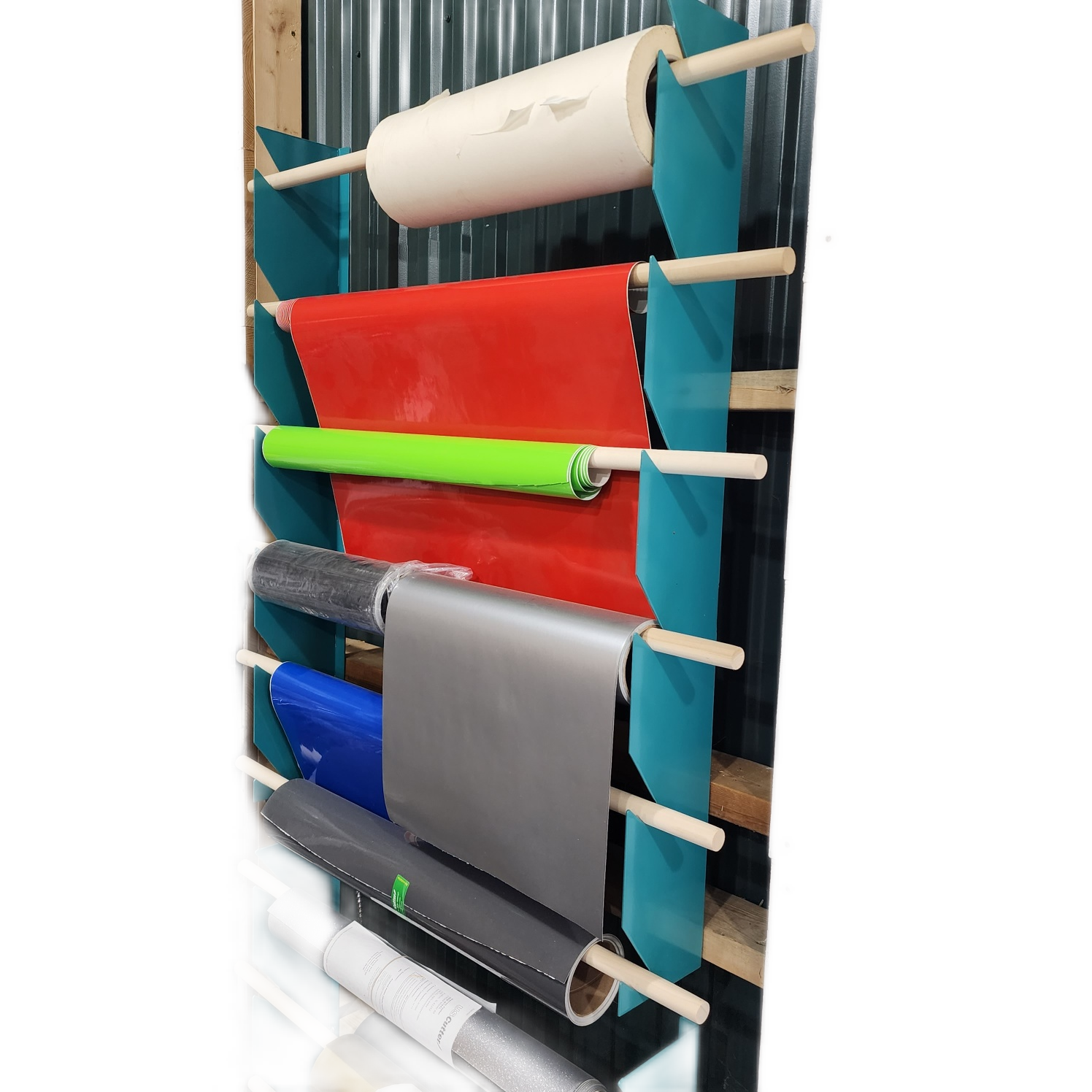 Vinyl Wrap Racks Vinyl Wrap Roll Wall Mount Brackets – 360-STEEL