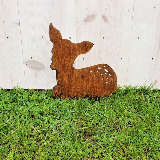 Fawn Garden Decor Metal Stake