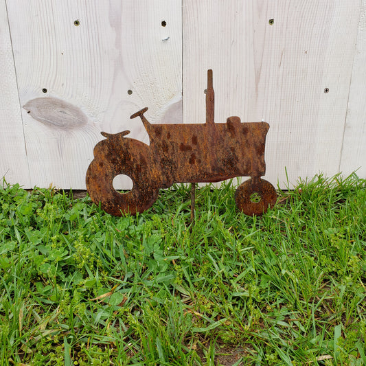 image of tractor garden decor