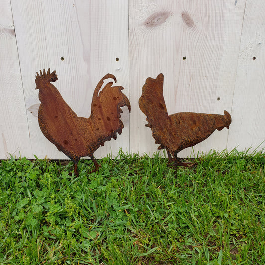 image of chickens garden decor