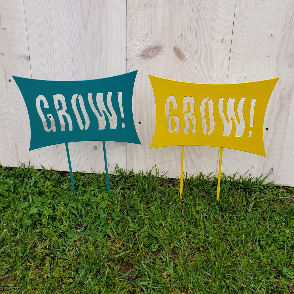 image of grow garden decor metal sign