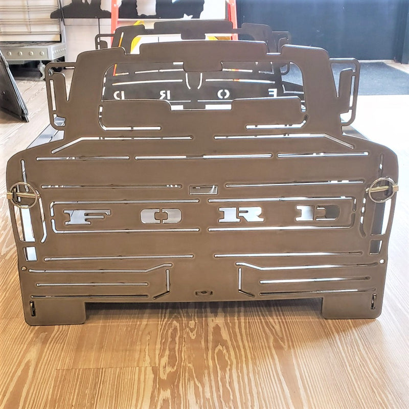 image of rear 1972 F100 Bumpside Portable Collapsible Fire Pit Grill