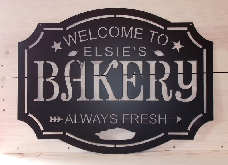 Personalized BAKERY metal sign