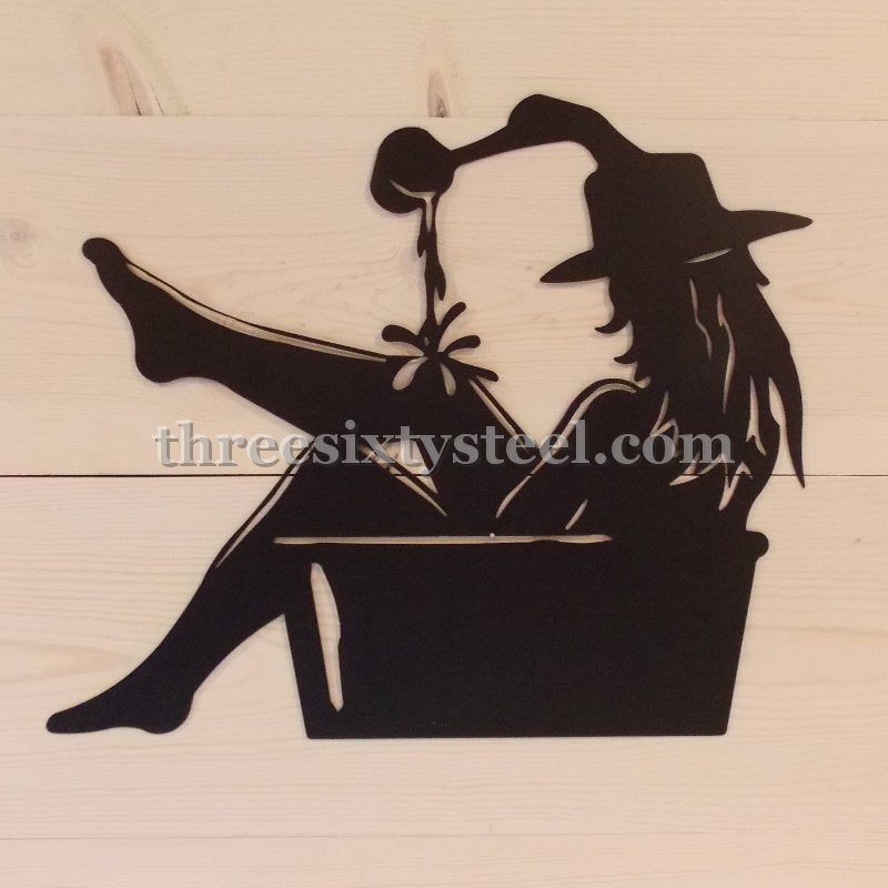 Bathing Cowgirl Steel Wall Art