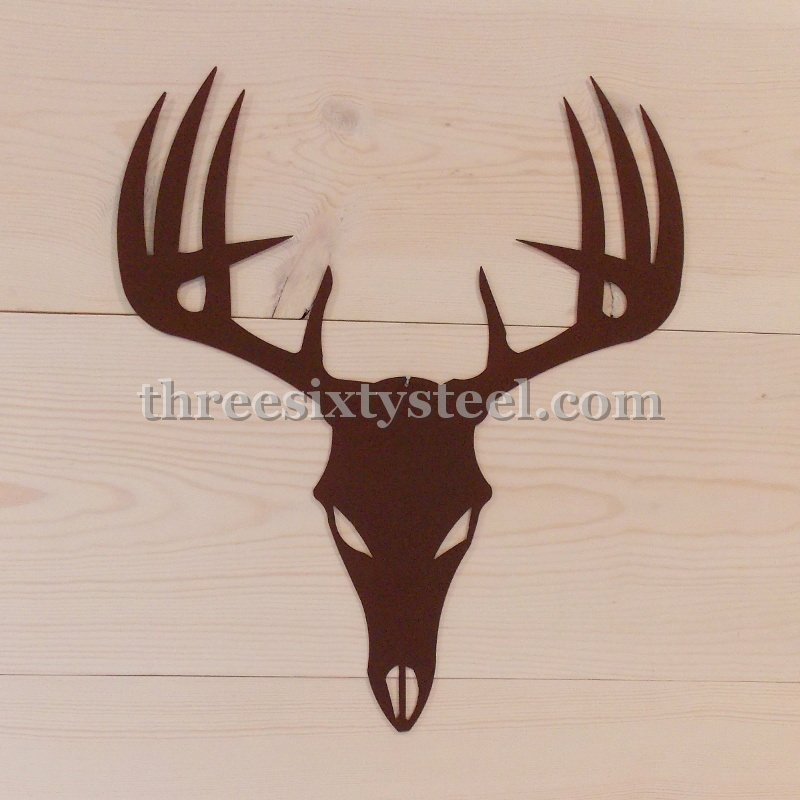 Deer Skull Antlers Steel Art