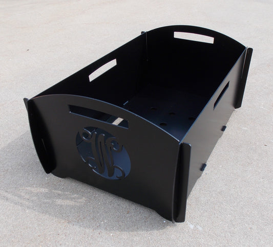 custom monogram collapsible steel firepit cargo carrier