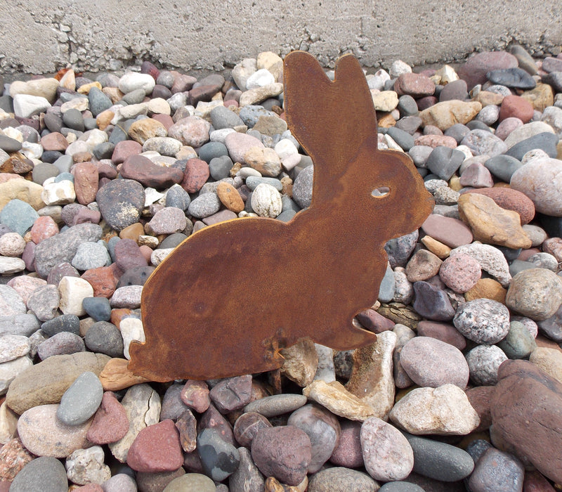 Bunny Rabbit Garden Decor Metal Stake