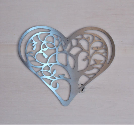 Tree of Life Heart Steel Art