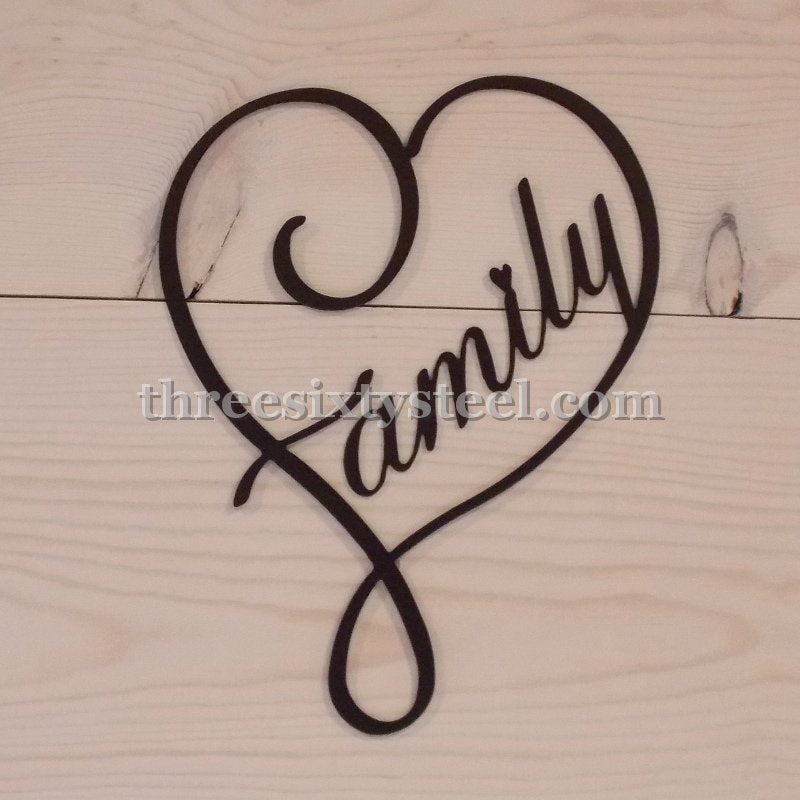 Family Heart Steel Art