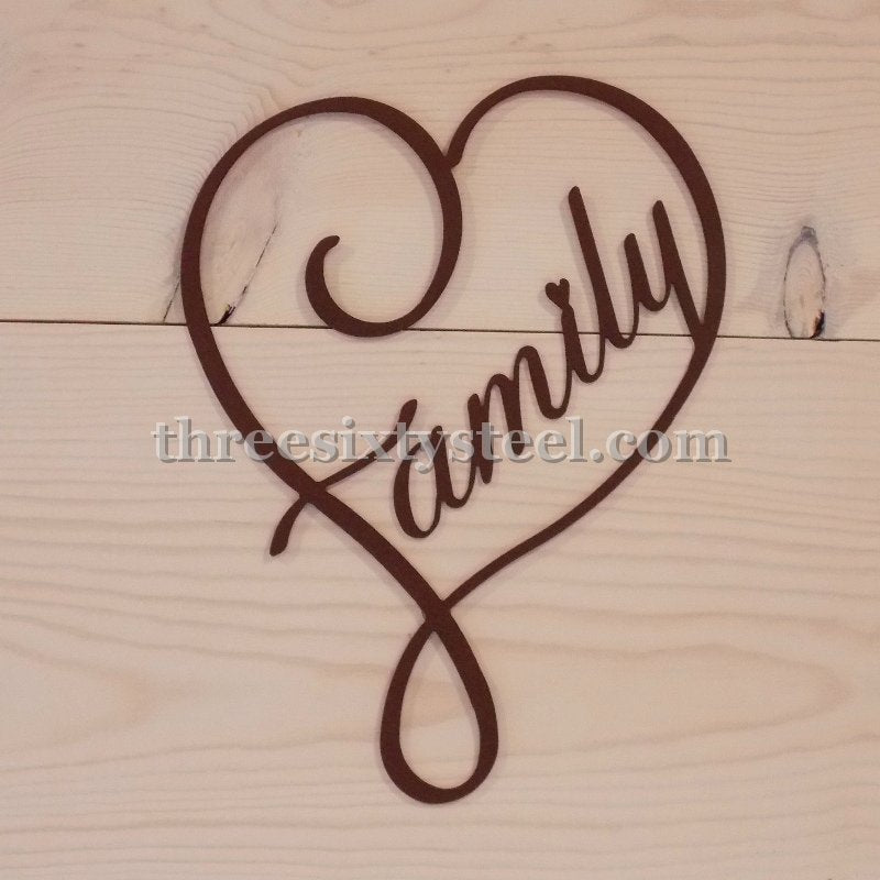 Family Heart Steel Art