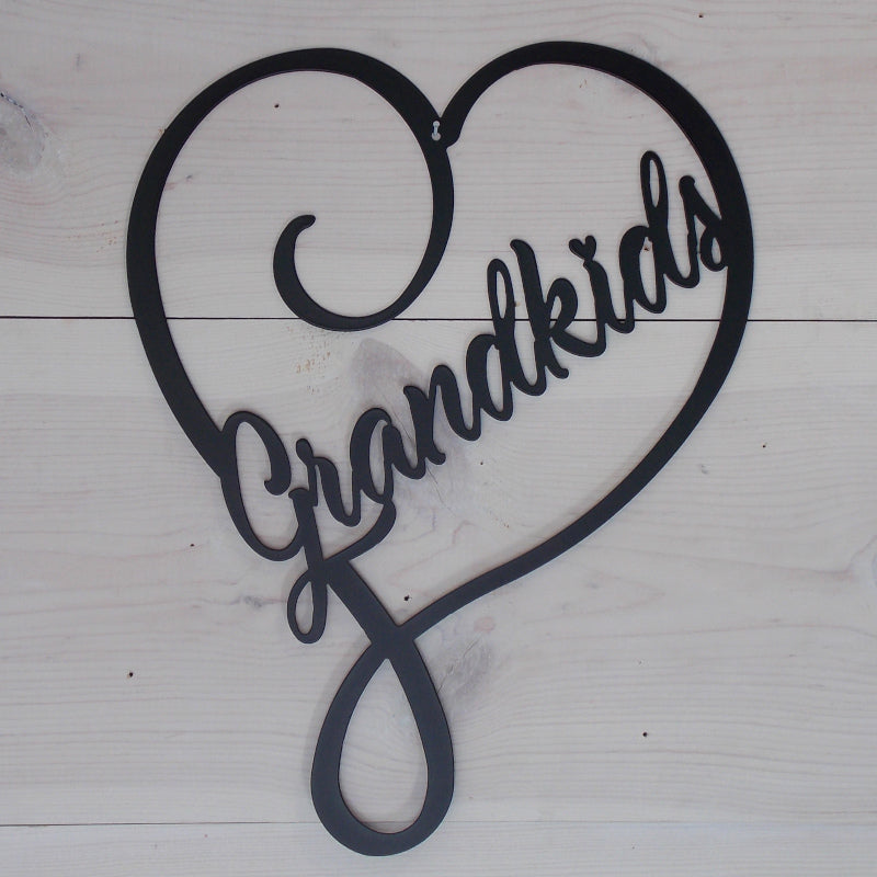 Grandkids Heart Steel Art