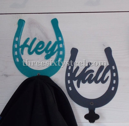 Hey Yall Horse Shoe Coat Hook Pair