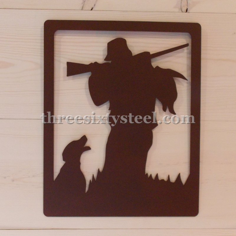 16X20 Duck Hunter Scene Steel Wall Decor