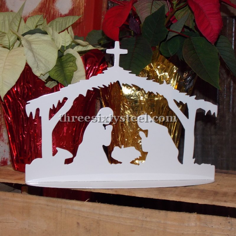 Steel Nativity Scene Decor