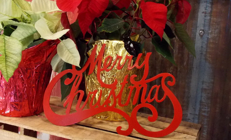 Merry Christmas Steel Sign Decor