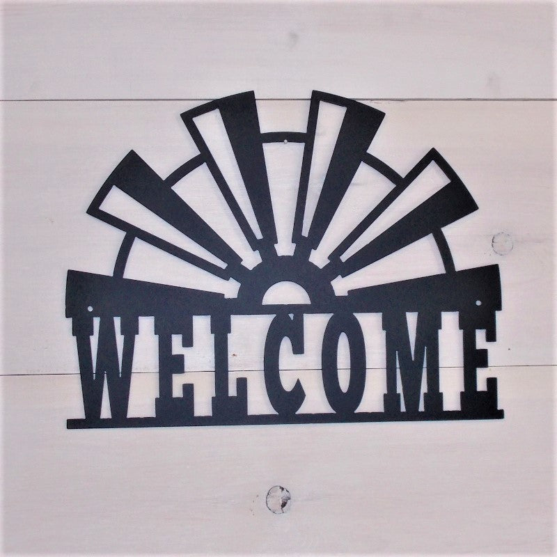 Windmill Blades Steel Welcome Sign from 360-STEEL