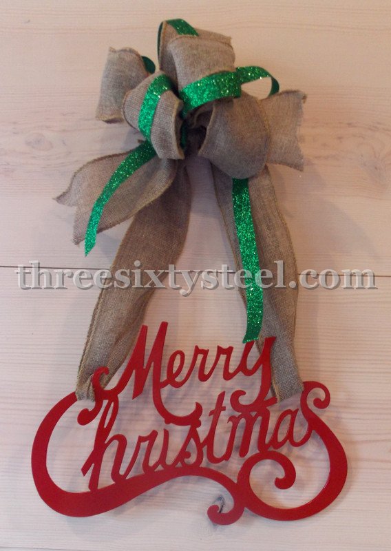 Merry Christmas Steel Sign Decor
