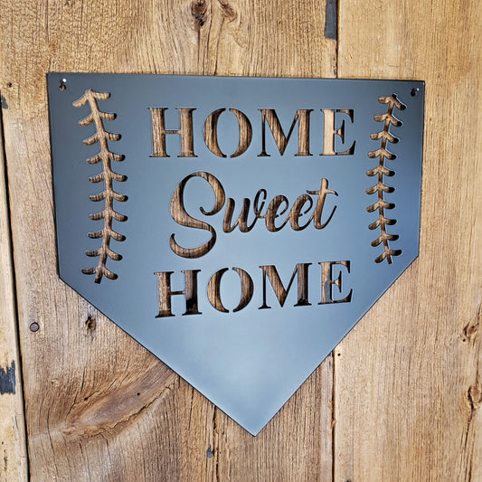 BASEBALL HOME SWEET HOME METAL SIGN