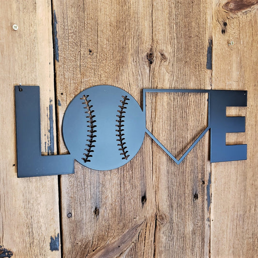 BASEBALL LOVE METAL SIGN