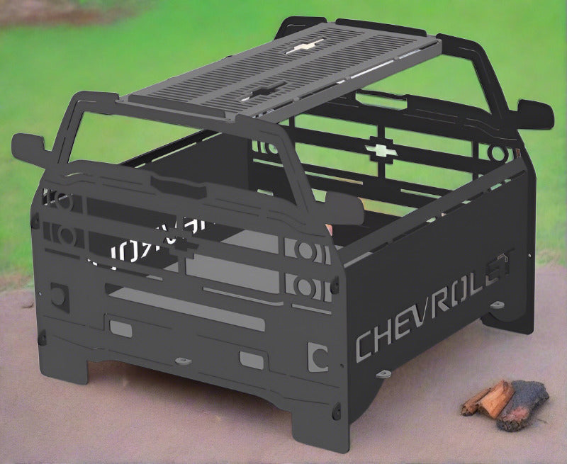 image of Chevy 4x4 Fire Pit Portable Collapsible FirePit Grill