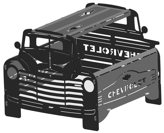 image of 1951 Chevy Truck Fire Pit Portable Collapsible FirePit Grill