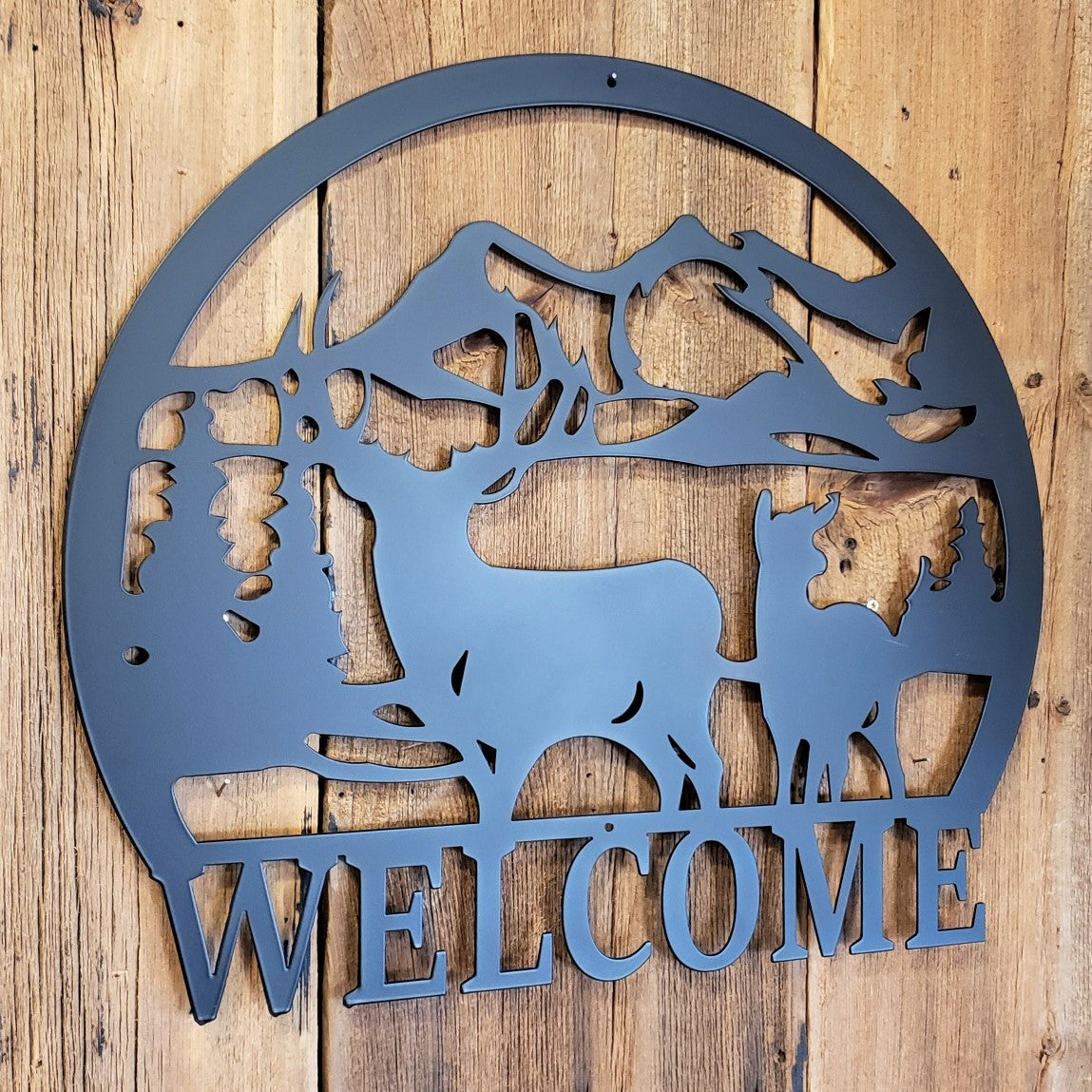 Deer Mountain Scene Welcome Sign