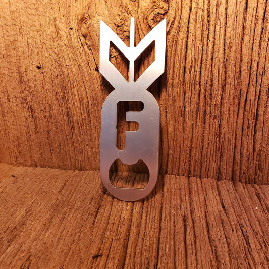 image of f bomb steel bottle opener