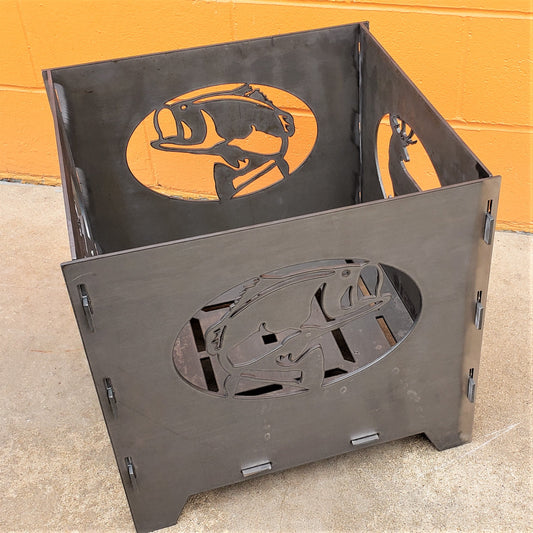 360-STEEL Heavy Duty Portable Square Camp Fire Pit