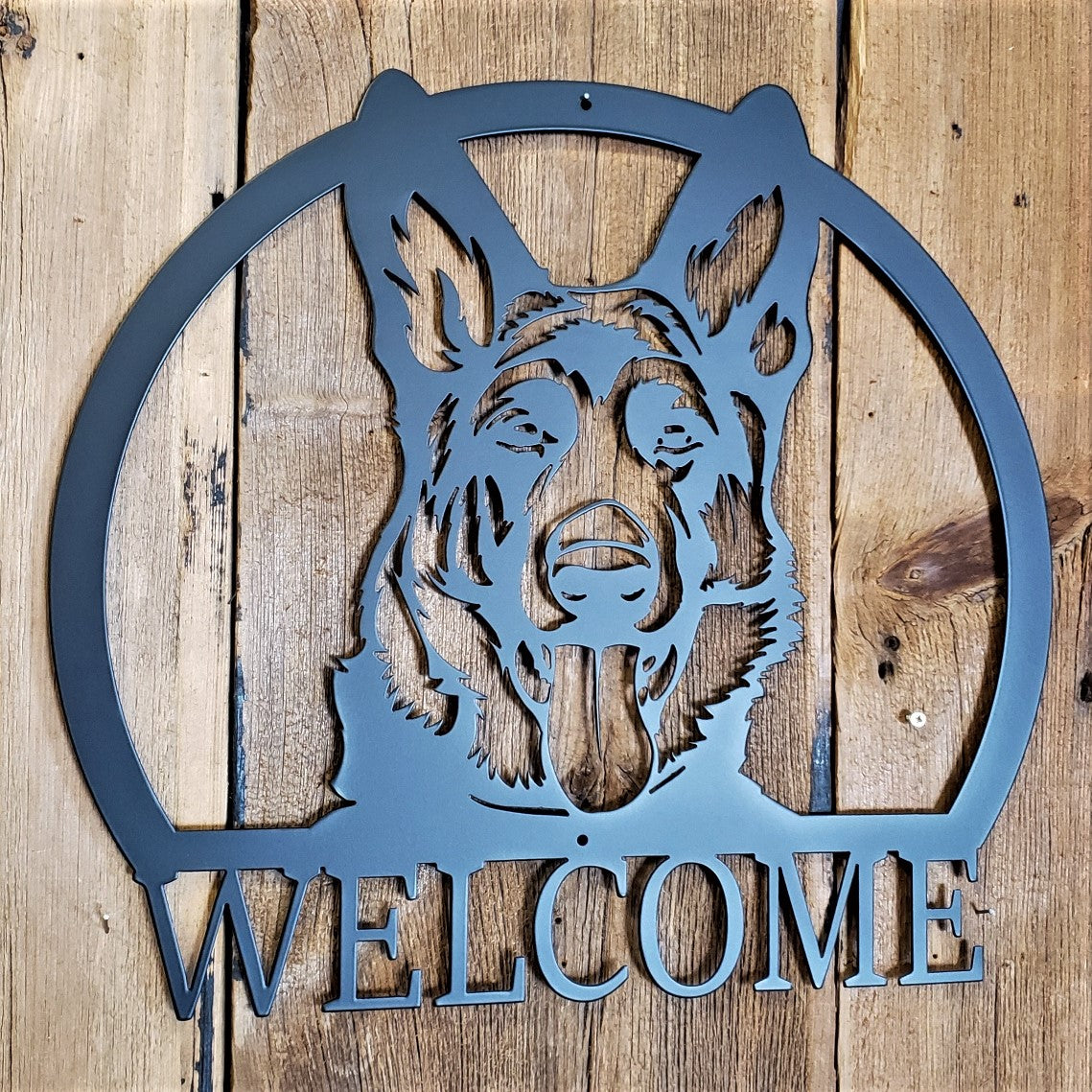 German Shepherd Bust Welcome or Name Sign