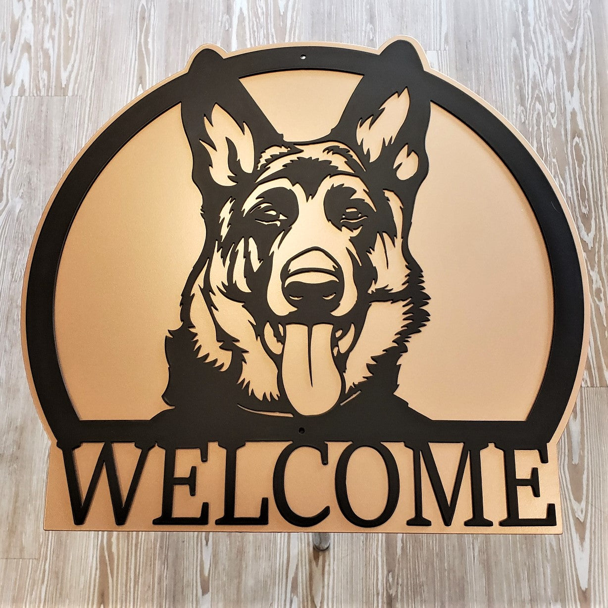 image of German Shepherd Bust Welcome Sign
