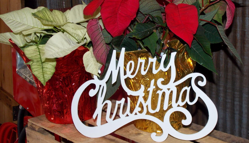 Merry Christmas Steel Sign Decor