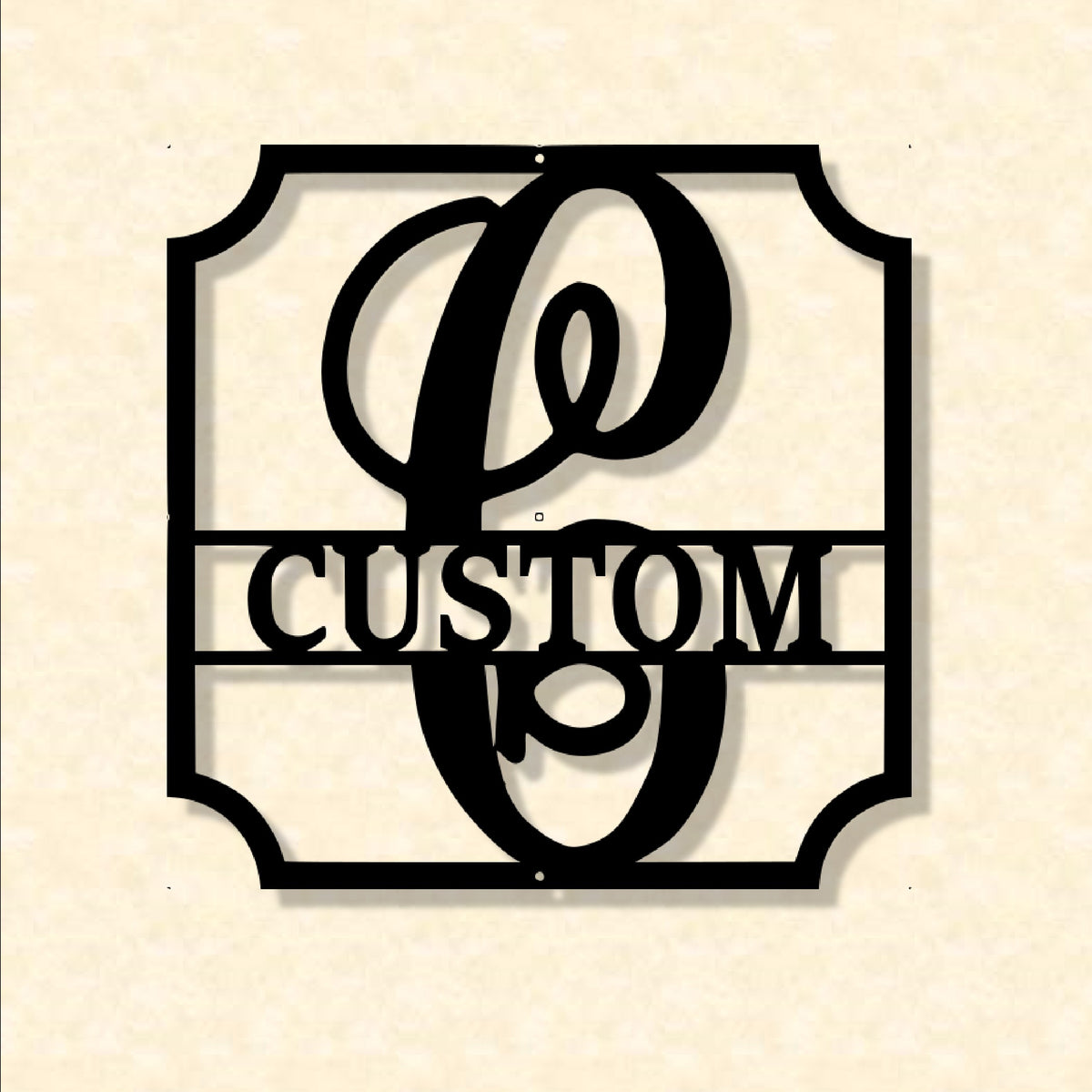 Square Name Monogram Custom Square Monogram Last Name Steel Sign – 360-STEEL