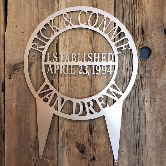Full Name with Established Date Steel Sign