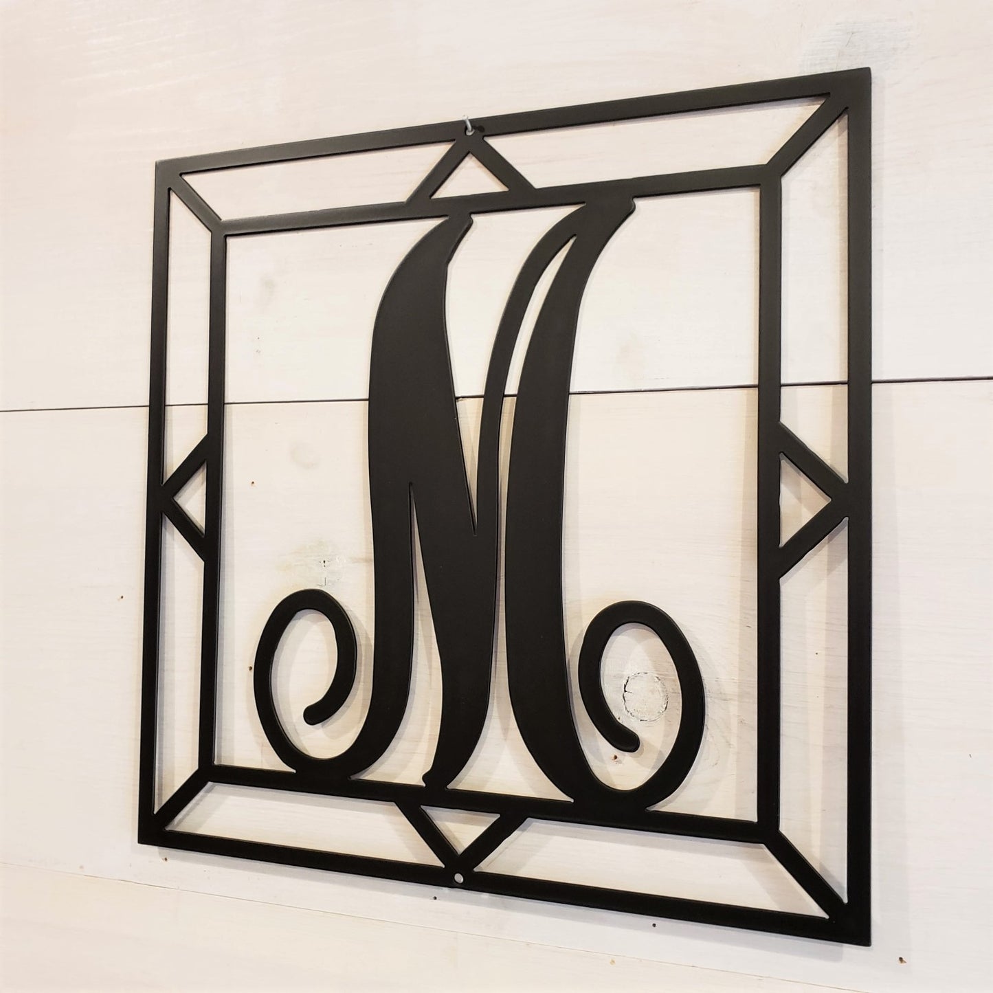 Square Decorative Monogram Initial Steel Sign