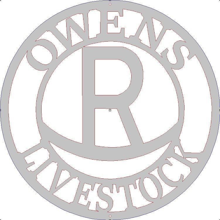 Custom Owens Livestock Rockin R Steel Sign