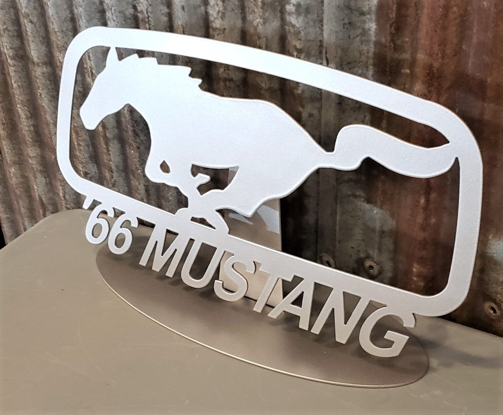image of Mustang Pony Corral Grill Emblem Year Steel Sign 