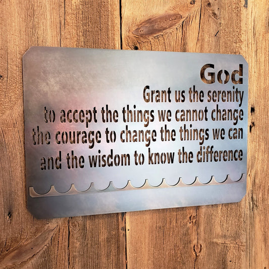image of Serenity Prayer Sobriety Medallion Display metal sign