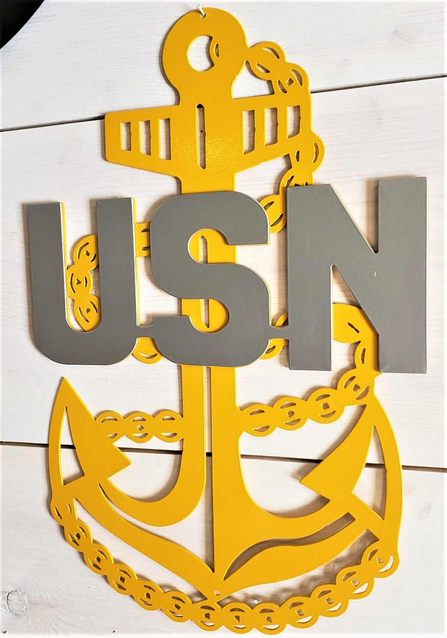 U.S. Navy E7 Chief Anchor steel sign